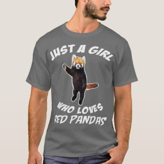Funny Cute Just A Girl Who Loves Red Pandas  Tシャツ