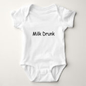 Funny Cute Milk Drunk Quote Kids Welcome  ベビーボディスーツ (正面)