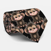 Funny Cute Monkey Kawaii Neck Tie ネクタイ (ロール)