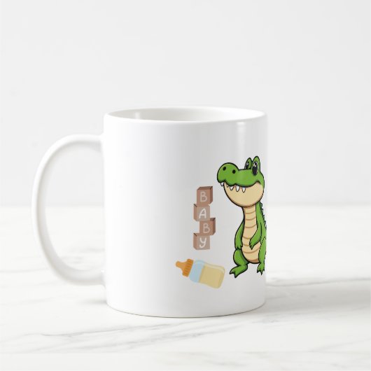 funny cute mug baby Crocodile コーヒーマグカップ (左)