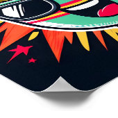 Funny Cute Noodle Cartoon Ramen Bowl ポスター (角)