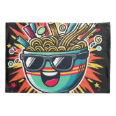 Funny Cute Noodle Cartoon Ramen Bowl 枕カバー (裏面)