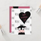 Funny Cute “Only Moooooo” Cow Pun  カード (正面/裏面インサイチュ)