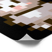 Funny Cute Pixelated Easter Video Game Easter Bunn ポスター (角)