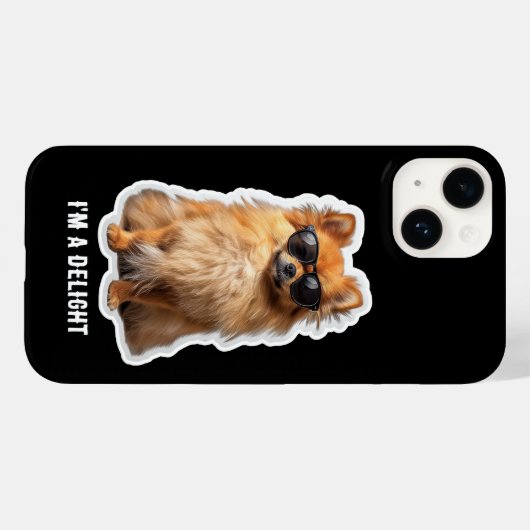 Funny Cute Pomeranian Dog I'm a Delight Case-Mate iPhoneケース (裏面 (横))