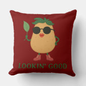 Funny Cute Potato Throw Pillow クッション (正面)