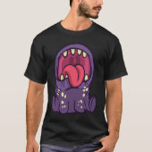 Funny cute purple monster with open mouth and tシャツ (正面)