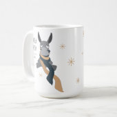 Funny Cute Sarcastically Merry Winter Donkey  コーヒーマグカップ (正面左)