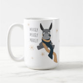 Funny Cute Sarcastically Merry Winter Donkey  コーヒーマグカップ (左)