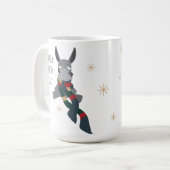 Funny Cute Sarcastically Merry Winter Donkey  コーヒーマグカップ (正面左)