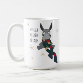 Funny Cute Sarcastically Merry Winter Donkey  コーヒーマグカップ