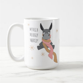Funny Cute Sarcastically Merry Winter Donkey  コーヒーマグカップ
