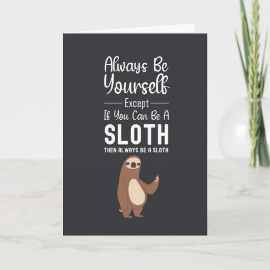 Funny Cute Sloth Cards Animal Humorous Lover Humor カード (正面)