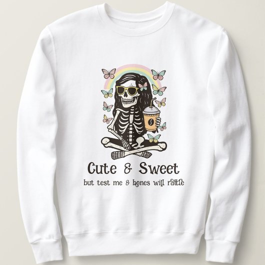 Funny Cute Sweet Skeleton Butterflies Halloween  スウェットシャツ