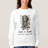 Funny Cute Sweet Skeleton Butterflies Halloween  スウェットシャツ (正面)