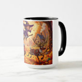 Funny Cute Whimsical Halloween Thanksgiving Mug マグカップ (正面右)