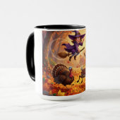 Funny Cute Whimsical Halloween Thanksgiving Mug マグカップ (正面左)