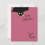 Funny Cute “You’re Fang-tastic” Bat Pun  カード (裏面)