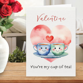 Funny Cute You’re My Cup of Tea Valentine’s シーズンカード