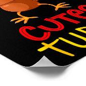 Funny Cutest Turkey Matching Family Group Thanksgi ポスター (角)