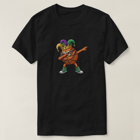 Funny Dabbing Basketball Ball Mardi Gras Jester  Tシャツ (デザイン正面)