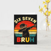 Funny Dabbing Boy Six Seven Bruh 67 Meme 6 7 Slang カード (黄色い花)