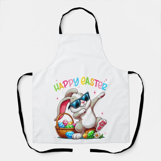 Funny Dabbing Bunny Easter Happy Easter for Boys G エプロン (正面)