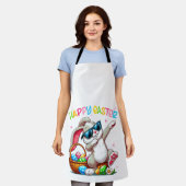 Funny Dabbing Bunny Easter Happy Easter for Boys G エプロン (着用した状態)