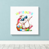 Funny Dabbing Bunny Easter Happy Easter for Boys G キャンバスプリント (インサイチュ (ウッドフロア))