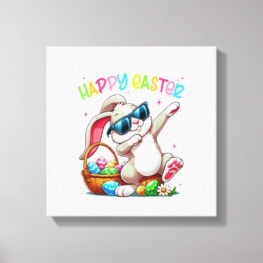 Funny Dabbing Bunny Easter Happy Easter for Boys G キャンバスプリント (正面)