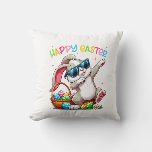 Funny Dabbing Bunny Easter Happy Easter for Boys G クッション (正面)