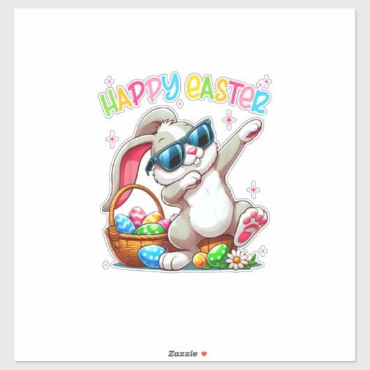 Funny Dabbing Bunny Easter Happy Easter for Boys G シール (シート)