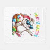 Funny Dabbing Bunny Easter Happy Easter for Boys G フリースブランケット (正面(横))