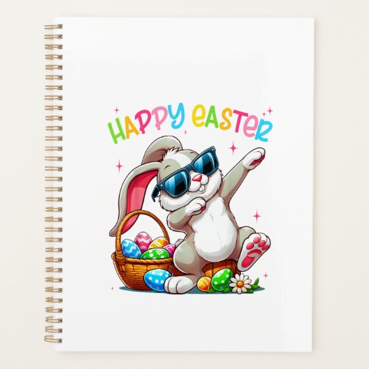 Funny Dabbing Bunny Easter Happy Easter for Boys G プランナー手帳 (正面)
