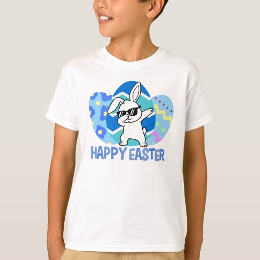 Funny Dabbing Bunny Happy Easter T Shirt Tシャツ (正面)