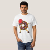 Funny Dabbing Chocolate Sprinkles Donut Tシャツ (正面フル)
