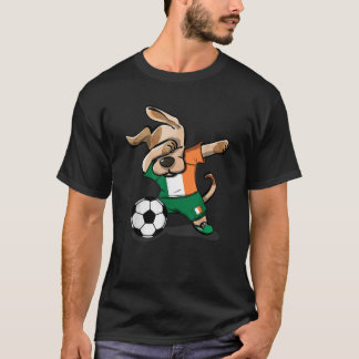 Funny Dabbing Dog Ireland Soccer Jersey Funny Iris Tシャツ