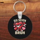 Funny Dabbing Heart 67 Bruh Six Seven Meme Valenti キーホルダー (正面)