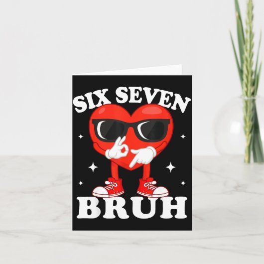 Funny Dabbing Heart Bruh 67 Meme Valentine's Day  カード (正面)