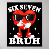 Funny Dabbing Heart Bruh 67 Meme Valentine's Day  ポスター (正面)