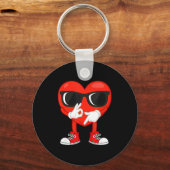 Funny Dabbing Heart Valentines Day 67 Six Seven Lo キーホルダー (正面)