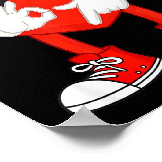 Funny Dabbing Heart Valentines Day 67 Six Seven Lo ポスター (角)