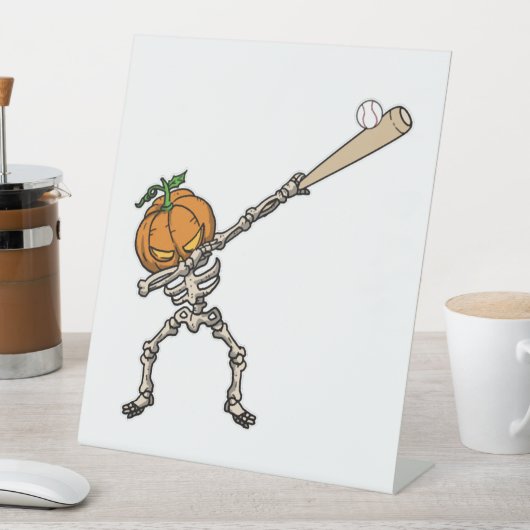 Funny Dabbing Pumpkin Head Baseball Gift Idea 台座サイン (インサイチュ)