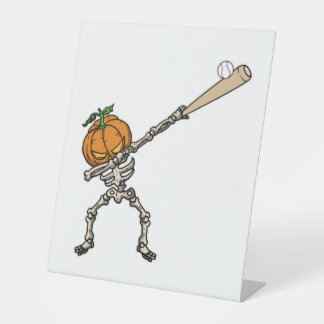 Funny Dabbing Pumpkin Head Baseball Gift Idea 台座サイン