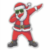 Funny Dabbing Santa Claus Shades Trendy Christmas シール (正面)