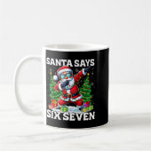 Funny Dabbing Santa Says Six Seven 67 Meme Christm コーヒーマグカップ (左)