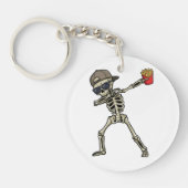 Funny Dabbing Skeleton French Fries Teacher Gift  キーホルダー (正面)