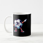Funny Dabbing Soccer Ball Cartoon Srt Gift Kids Bo コーヒーマグカップ (左)