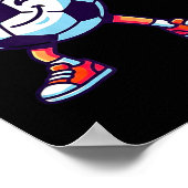 Funny Dabbing Soccer Ball Cartoon Srt Gift Kids Bo ポスター (角)