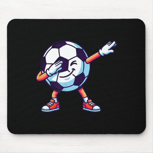 Funny Dabbing Soccer Ball Cartoon Srt Gift Kids Bo マウスパッド (正面)